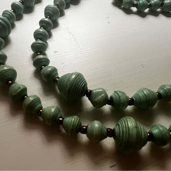 Noonday Collection Mint Paper Bead Necklace - Picture 2 of 3